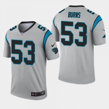 Men's Carolina Panthers #53 Brian Burns Inverted Legend Jersey - Silver