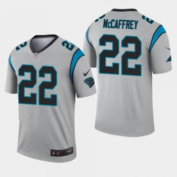 Men's Carolina Panthers #22 Christian McCaffrey Inverted Legend Jersey - Silver