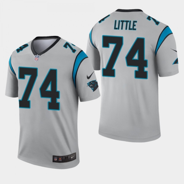 Men's Carolina Panthers #74 Greg Little Inverted Legend Jersey - Silver