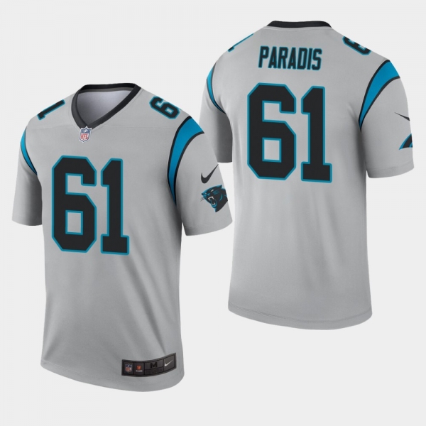 Men's Carolina Panthers #61 Matt Paradis Inverted Legend Jersey - Silver