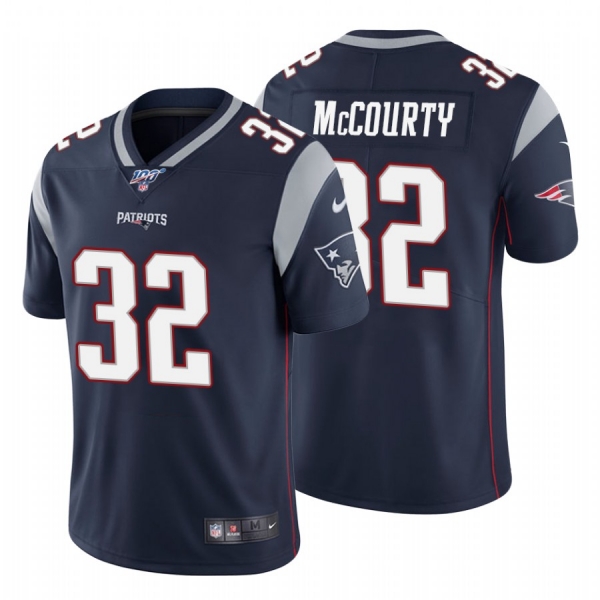 Men's New England Patriots #32 Devin McCourty Navy 100th Season Vapor Limited Jersey