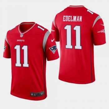 Men's New England Patriots #11 Julian Edelman Inverted Legend Jersey - Red