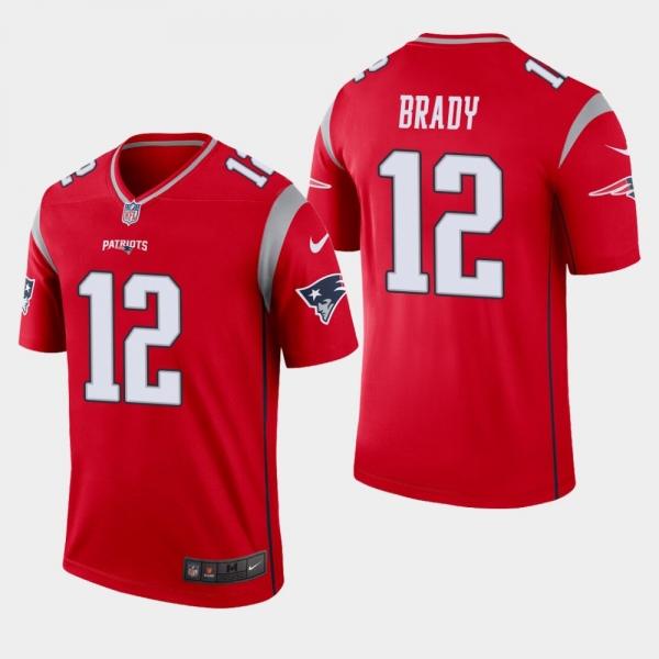 Men's New England Patriots #12 Tom Brady Inverted Legend Jersey - Red