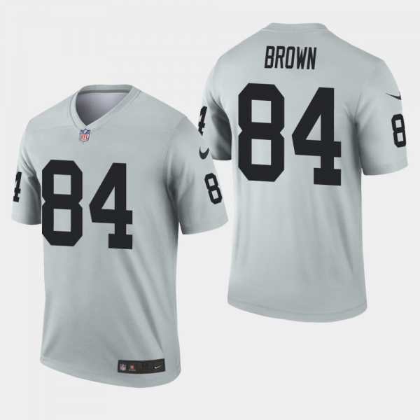 Men's Oakland Raiders #84 Antonio Brown Inverted Legend Jersey - Silver