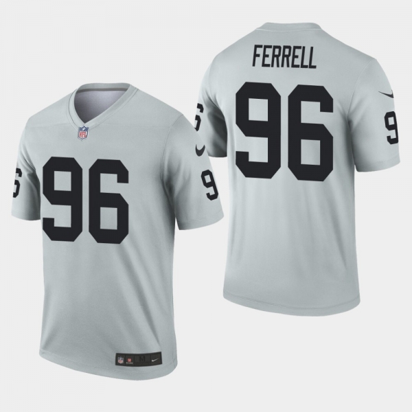 Men's Oakland Raiders #96 Clelin Ferrell Inverted Legend Jersey - Silver