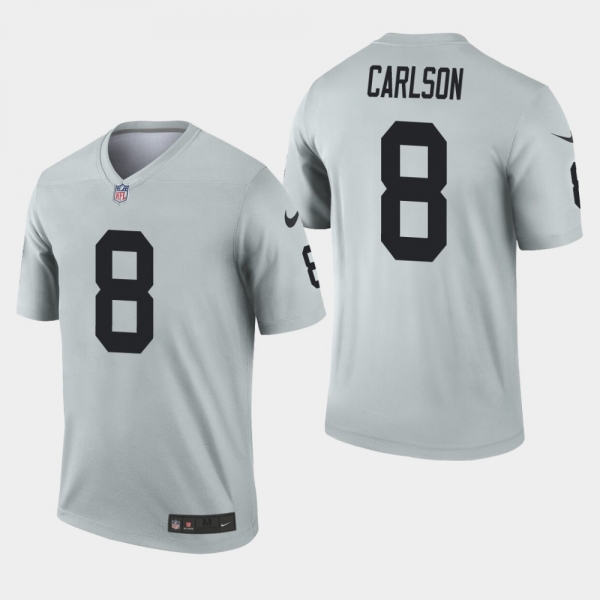 Men's Oakland Raiders #8 Daniel Carlson Inverted Legend Jersey - Silver