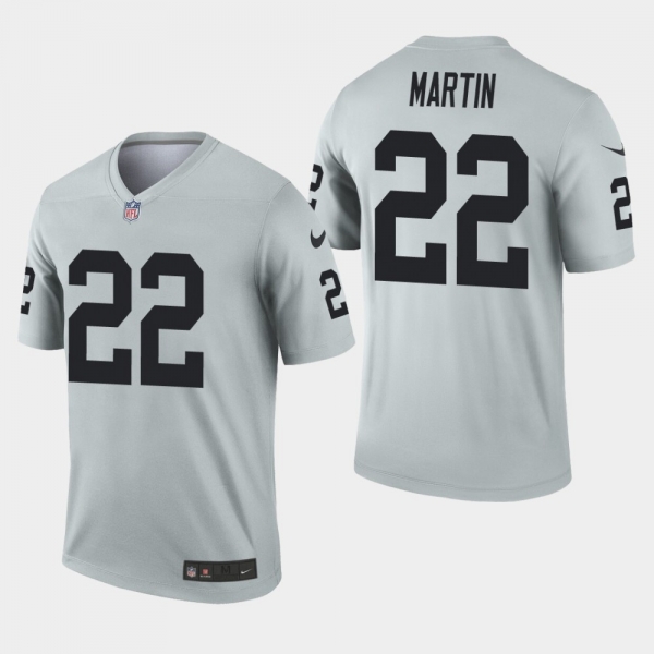 Men's Oakland Raiders #22 Doug Martin Inverted Legend Jersey - Silver