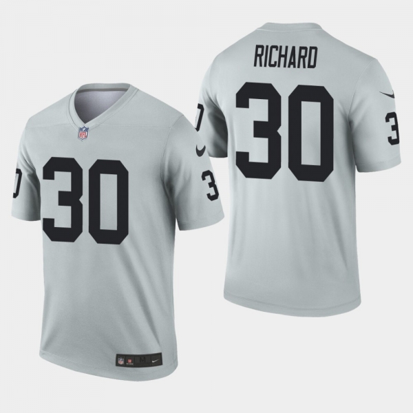 Men's Oakland Raiders #30 Jalen Richard Inverted Legend Jersey - Silver