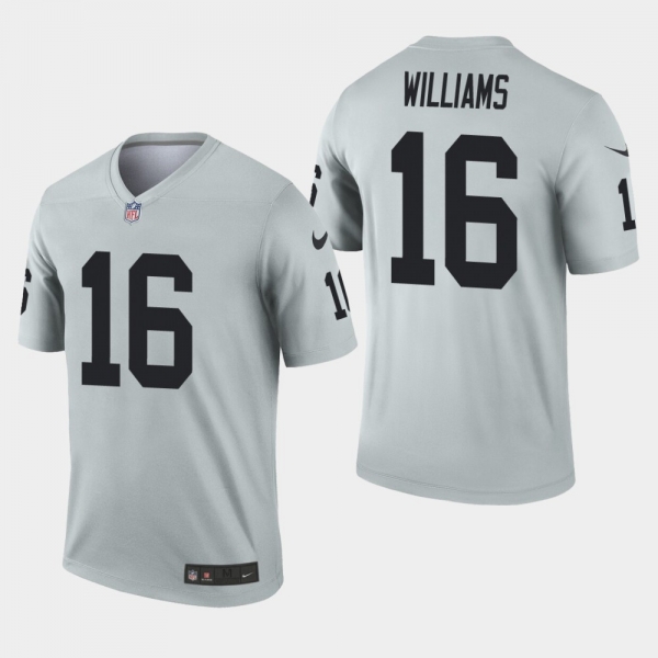 Men's Oakland Raiders #16 Tyrell Williams Inverted Legend Jersey - Silver