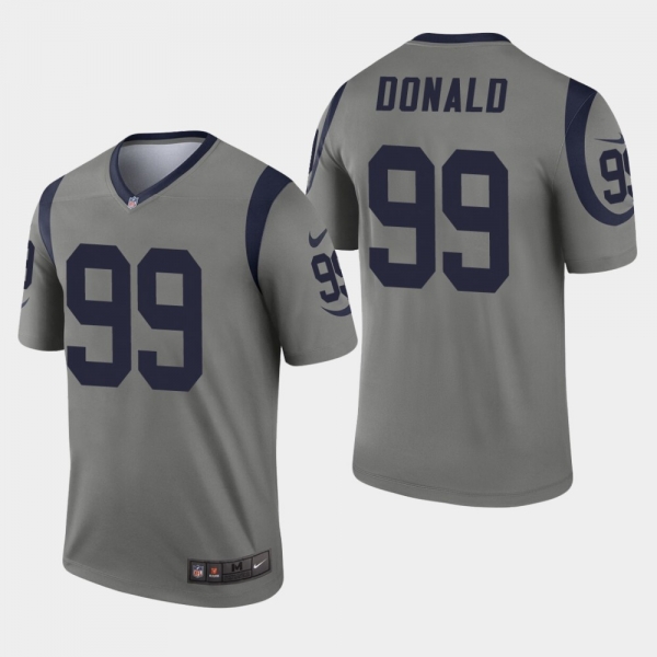 Men's Los Angeles Rams #99 Aaron Donald Inverted Legend Jersey - Gray