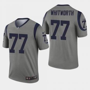 Men's Los Angeles Rams #77 Andrew Whitworth Inverted Legend Jersey - Gray