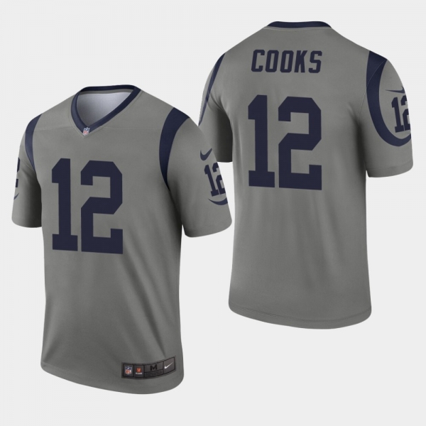 Men's Los Angeles Rams #12 Brandin Cooks Inverted Legend Jersey - Gray