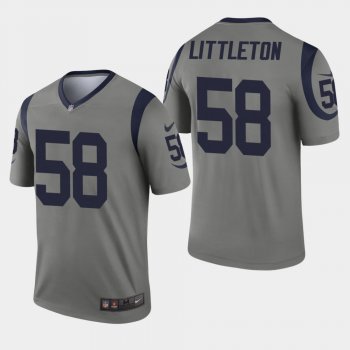 Men's Los Angeles Rams #58 Cory Littleton Inverted Legend Jersey - Gray