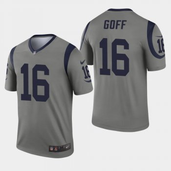 Men's Los Angeles Rams #16 Jared Goff Inverted Legend Jersey - Gray