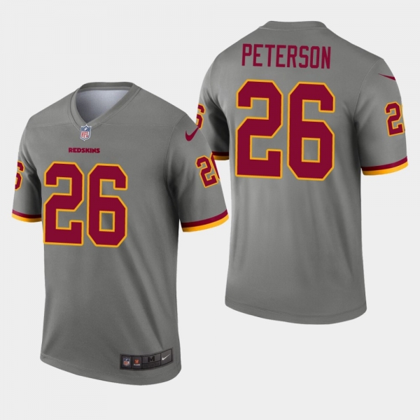 Men's Washington Redskins #26 Adrian Peterson Inverted Legend Jersey - Gray