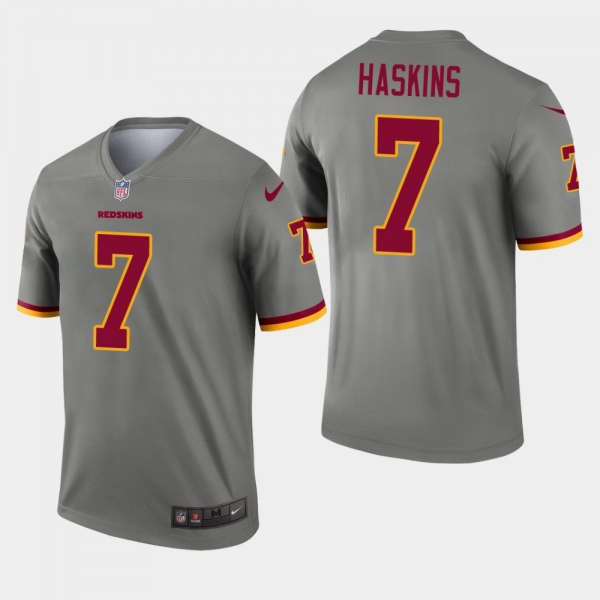 Men's Washington Redskins #7 Dwayne Haskins Inverted Legend Jersey - Gray