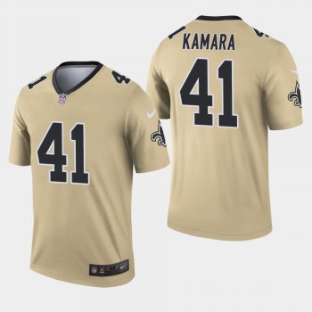 Men's New Orleans Saints #41 Alvin Kamara Inverted Legend Jersey - Gold