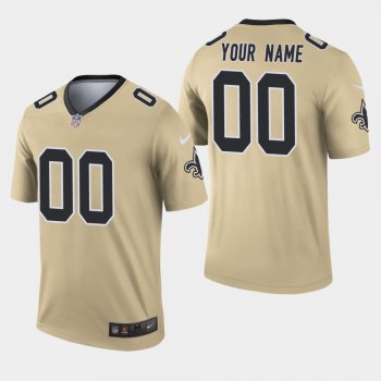 Men's New Orleans Saints #00 Custom Inverted Legend Jersey - Gold