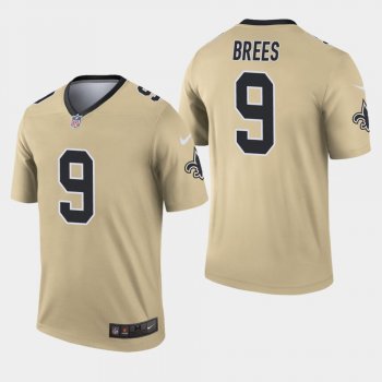 Men's New Orleans Saints #9 Drew Brees Inverted Legend Jersey - Gold