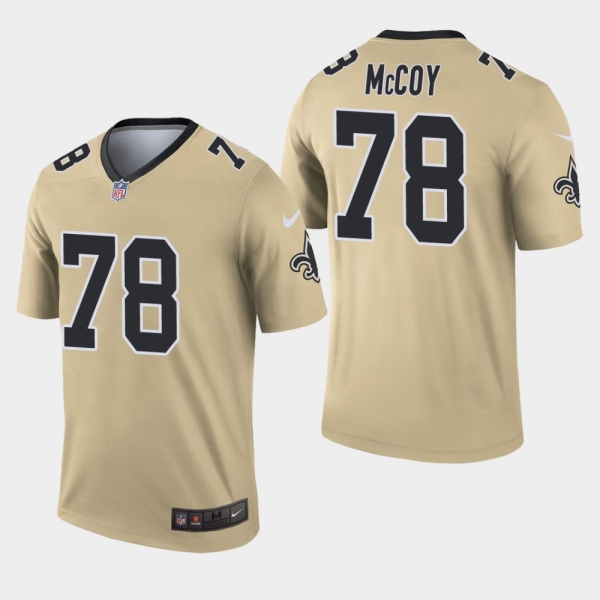 Men's New Orleans Saints #78 Erik McCoy Inverted Legend Jersey - Gold