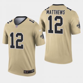 Men's New Orleans Saints #12 Rishard Matthews Inverted Legend Jersey - Gold