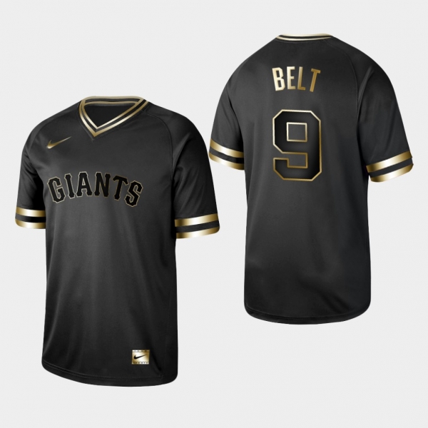 Men's San Francisco Giants Black Brandon Belt V-Neck Jersey