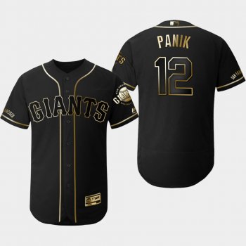 Men's San Francisco Giants Black Joe Panik Flex Base Jersey