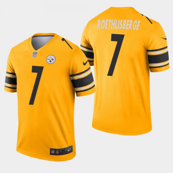 Men's Pittsburgh Steelers #7 Ben Roethlisberger Inverted Legend Jersey - Gold