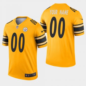 Men's Pittsburgh Steelers #00 Custom Inverted Legend Jersey - Gold