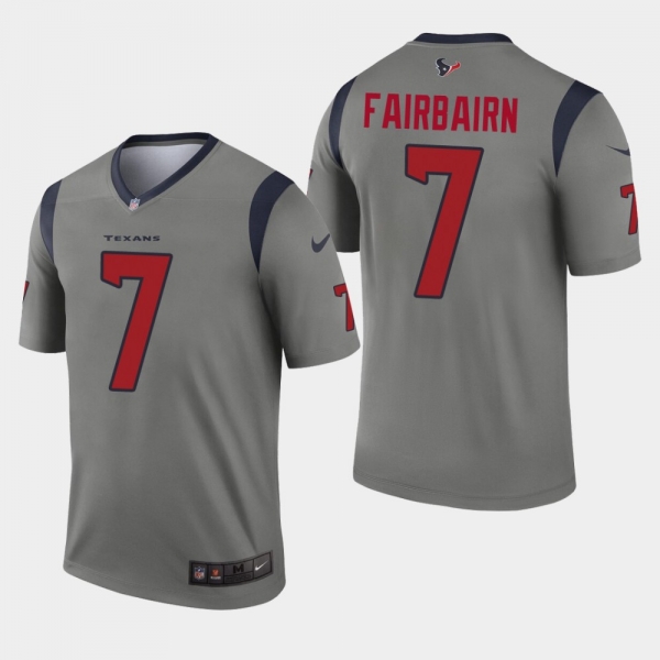 Men's Houston Texans #7 Ka'imi Fairbairn Inverted Legend Jersey - Gray