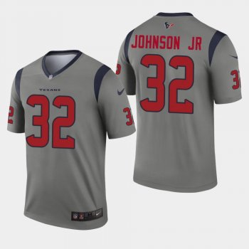 Men's Houston Texans #32 Lonnie Johnson Jr. Inverted Legend Jersey - Gray