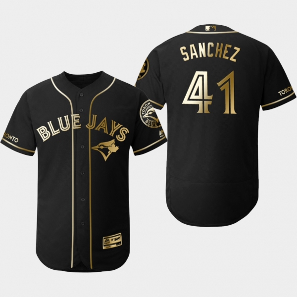 Men's Toronto Blue Jays Black Aaron Sanchez Flex Base Jersey