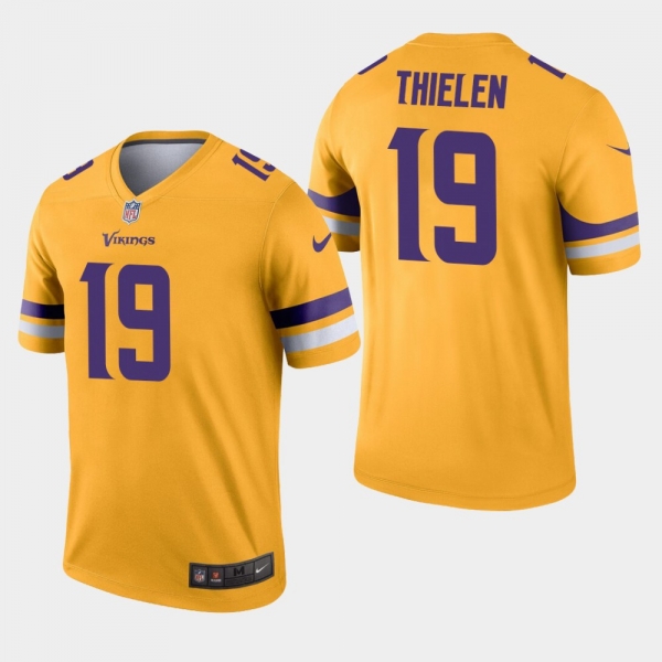 Men's Minnesota Vikings #19 Adam Thielen Inverted Legend Jersey - Gold