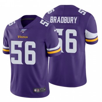 Men's Minnesota Vikings #56 Garrett Bradbury Purple 100th Season Vapor Limited Jersey