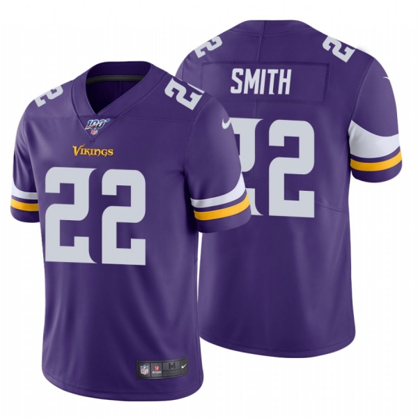 Men's Minnesota Vikings #22 Harrison Smith Purple 100th Season Vapor Limited Jersey