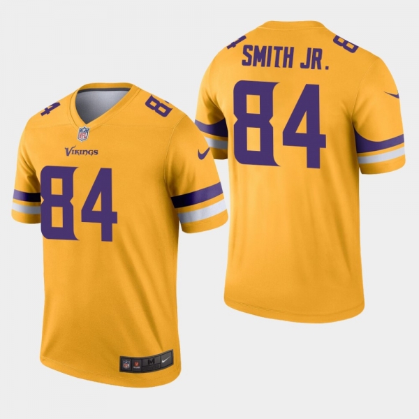 Men's Minnesota Vikings #84 Irv Smith Jr. Inverted Legend Jersey - Gold