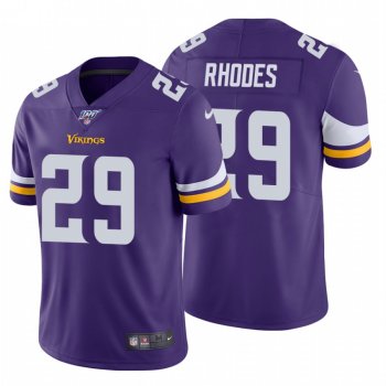 Men's Minnesota Vikings #29 Xavier Rhodes Purple 100th Season Vapor Limited Jersey