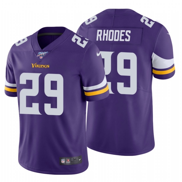 Men's Minnesota Vikings #29 Xavier Rhodes Purple 100th Season Vapor Limited Jersey