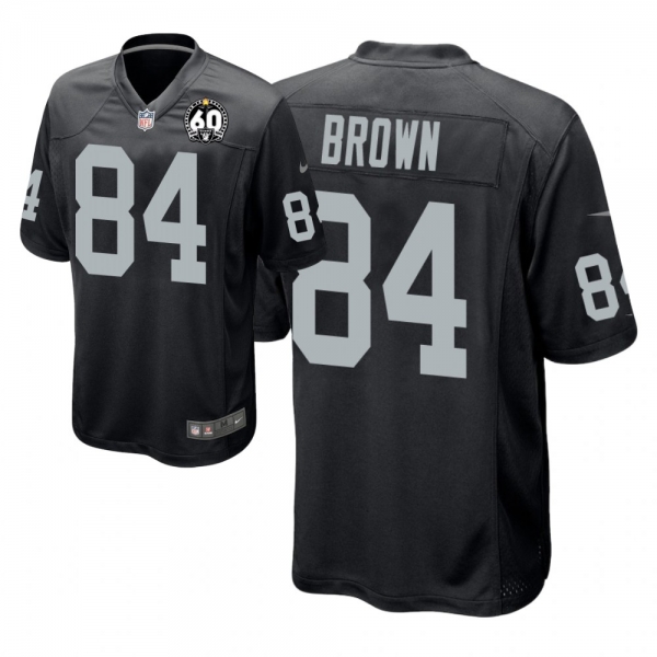 Men's Oakland Raiders #84 Antonio Brown 60th Season Black Game Jersey