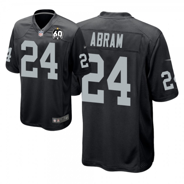 Men's Oakland Raiders #24 Johnathan Abram 60th Season Black Game Jersey