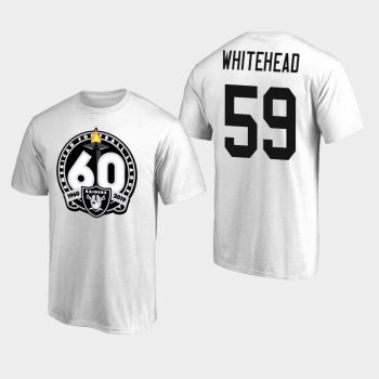 Men's Oakland Raiders #59 Tahir Whitehead 60th Anniversary Primary Logo T-Shirt - White