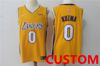 Custom Men's Los Angeles Lakers New Yellow 2017-2018 Nike Swingman Wish Stitched NBA Jersey