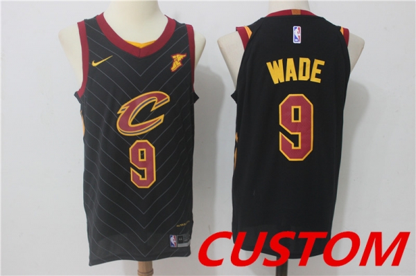 Custom Men's Cleveland Cavaliers Black 2017-2018 Nike Swingman Stitched NBA Jersey