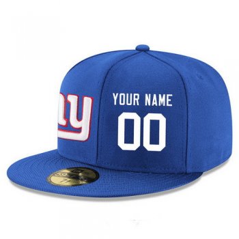 New York Giants Custom Snapback Cap NFL Player Royal Blue with White Number Stitched Hat