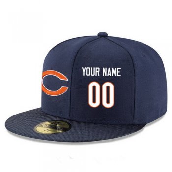 Chicago Bears Custom Snapback Cap NFL Player Navy Blue with White Number Stitched Hat