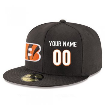 Cincinnati Bengals Custom Snapback Cap NFL Player Black with White Number Stitched Hat