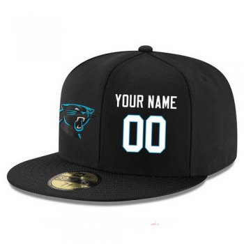 Carolina Panthers Custom Snapback Cap NFL Player Black with White Number Stitched Hat