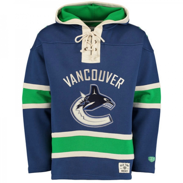 Canucks Blue Men's Customized All Stitched Sweatshirt