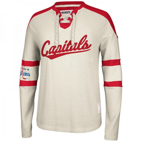 Capitals Cream Men's Customized All Stitched Sweatshirt