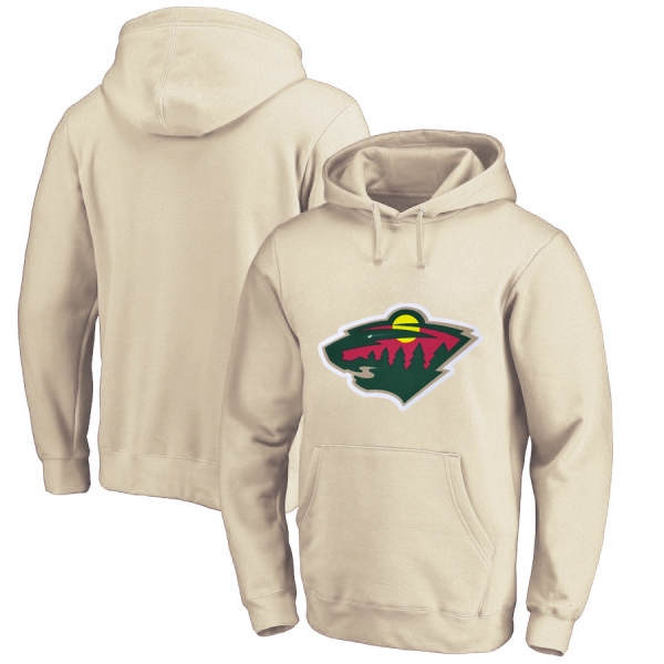 Minnesota Wild Cream Men's Customized All Stitched Pullover Hoodie